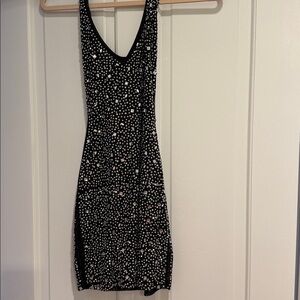 Sexy Black and White Polka Dot Dress